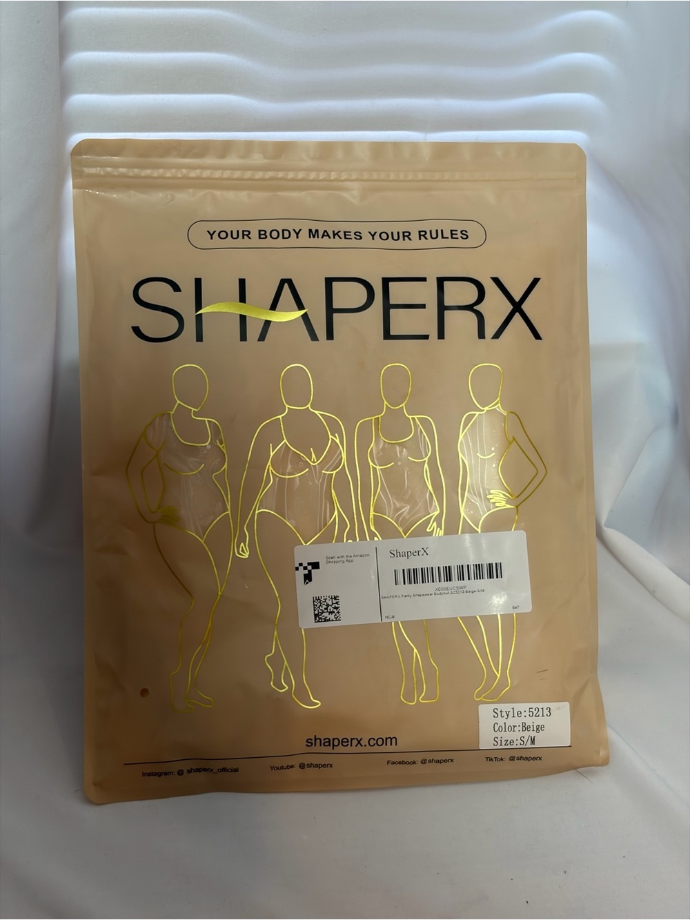 NWT SHAPERX Women's Shapewear Bodysuit Tummy Control Body Shaper size S/M